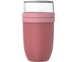 Mepal Lunchpot xl Ellipse - 750 + 300 ml - Yoghurtbeker en Muesli beker to go - Geschikt voor vriezer. magnetron en vaatwasser - Vivid mauve
