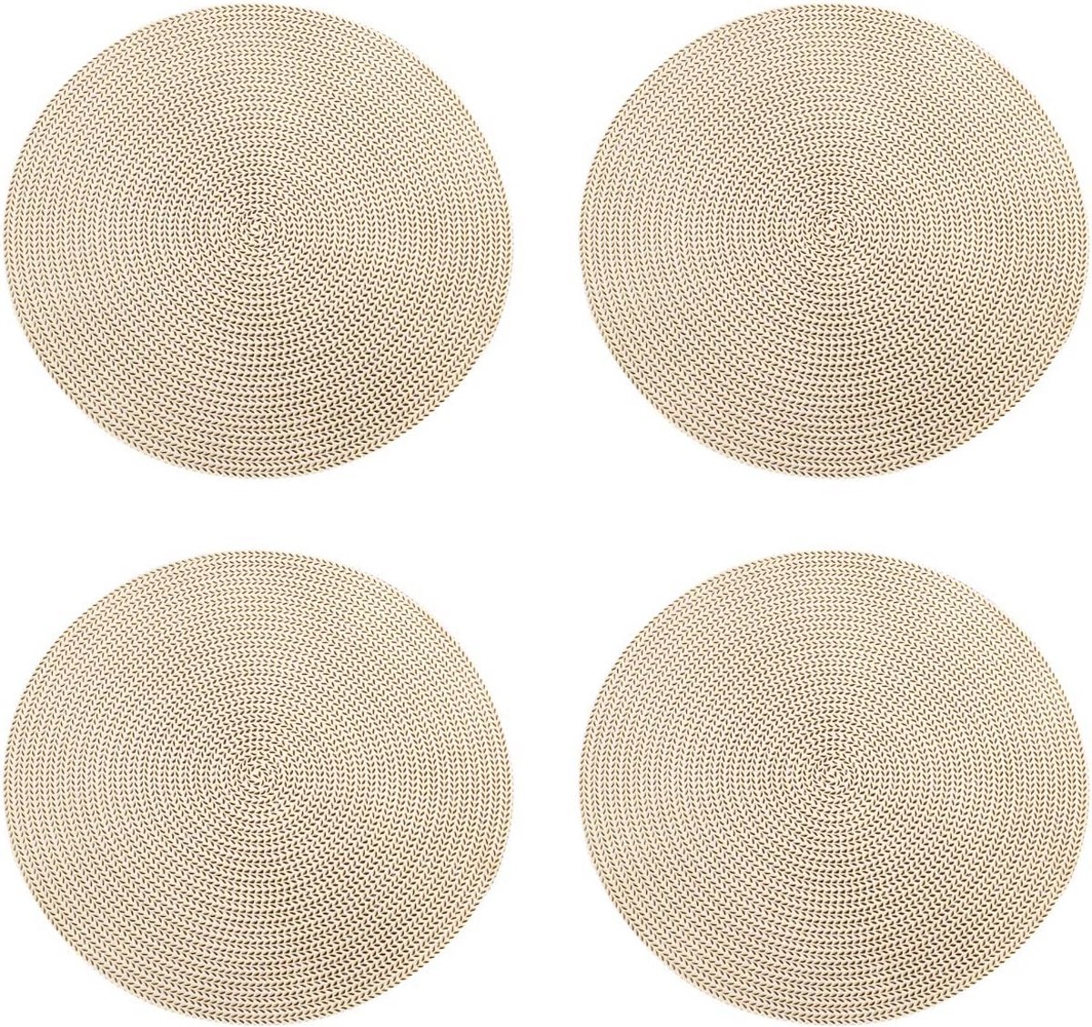 Set van 4 Ronde Placemats PVC Holle Ontwerp Antislip Tafelmatten Decoratie