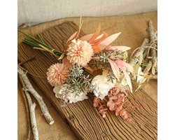 Kunstbloemen - Boeket - 44cm - Kunstplanten - Nepbloemen - Kunstmatige paardenbloemen - Zijden bloemen voor bloemstukken - Boeketten - Decoratie voor thuis - Bruiloft - Cadeau voor vrouw - Housewarming cadeau - Moederdagcadeau - Valentijn cadeau