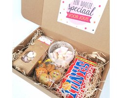 Chocolade cadeau box - Geschenkverpakking - Speciaal voor jou - Moederdag cadeau - Verjaardag - Geslaagd - Secretaresse dag - Dag van de zorg - Belgische Bonbons/Pralines - Emoji chocolade - hartjes - snoepbloemen