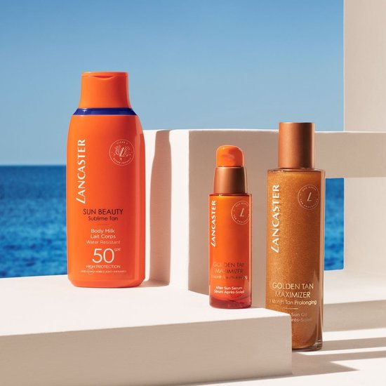 Lancaster Sun Beauty Body Milk SPF 50, After Sun Serum, en Golden Tan Maximizer.