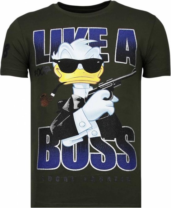 Like A Boss - Rhinestone T-shirt - Khaki