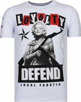 Loyalty Marilyn - Rhinestone T-shirt - Wit