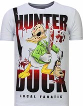 Hunter Duck - Rhinestone T-shirt - Wit