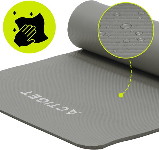 Actiget® Yogamat - Extra Dik - Inclusief Draagriem - 183 x 61 x 1 CM - Grijs van Actiget — afbeelding 5