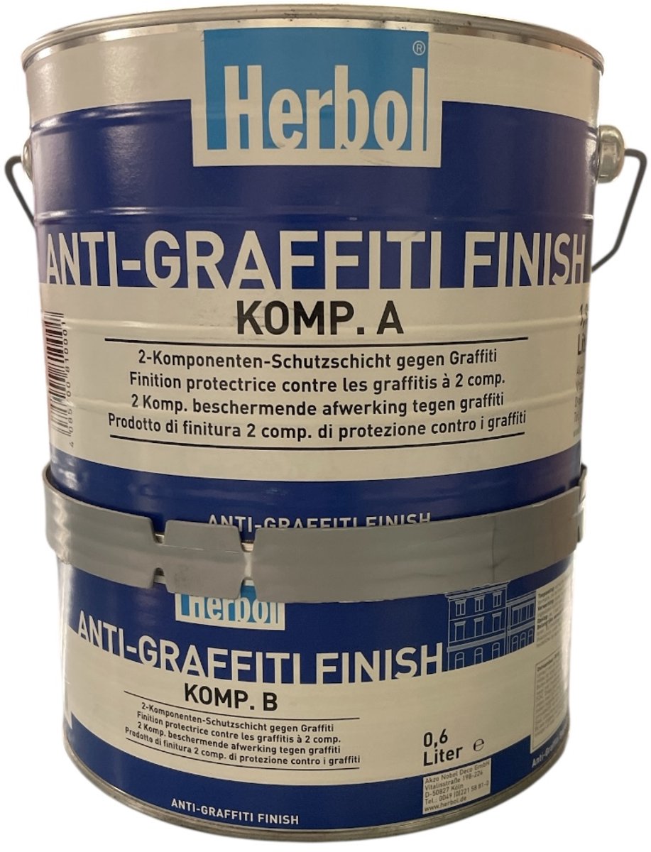 Herbol Anti Graffiti Finish - Kleurloze matte watergedragen 2 componenten eindlaag - 2.50 L