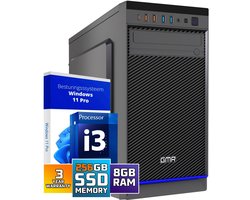 Intel Ultra Compleet Desktop PC | Intel Core i3 | 8 GB RAM | 256GB SSD | Windows 11 Pro | Business Office Multimedia Computer