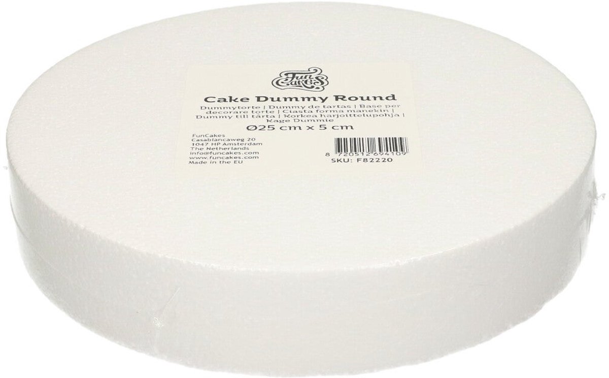 FunCakes Taart Dummy - Piepschuim Blok - Rond - Ø25 cm x 5 cm