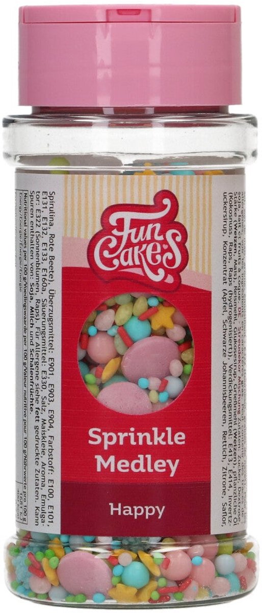 FunCakes Sprinkle Medley - Happy - 65g - Eetbare Taartdecoratie