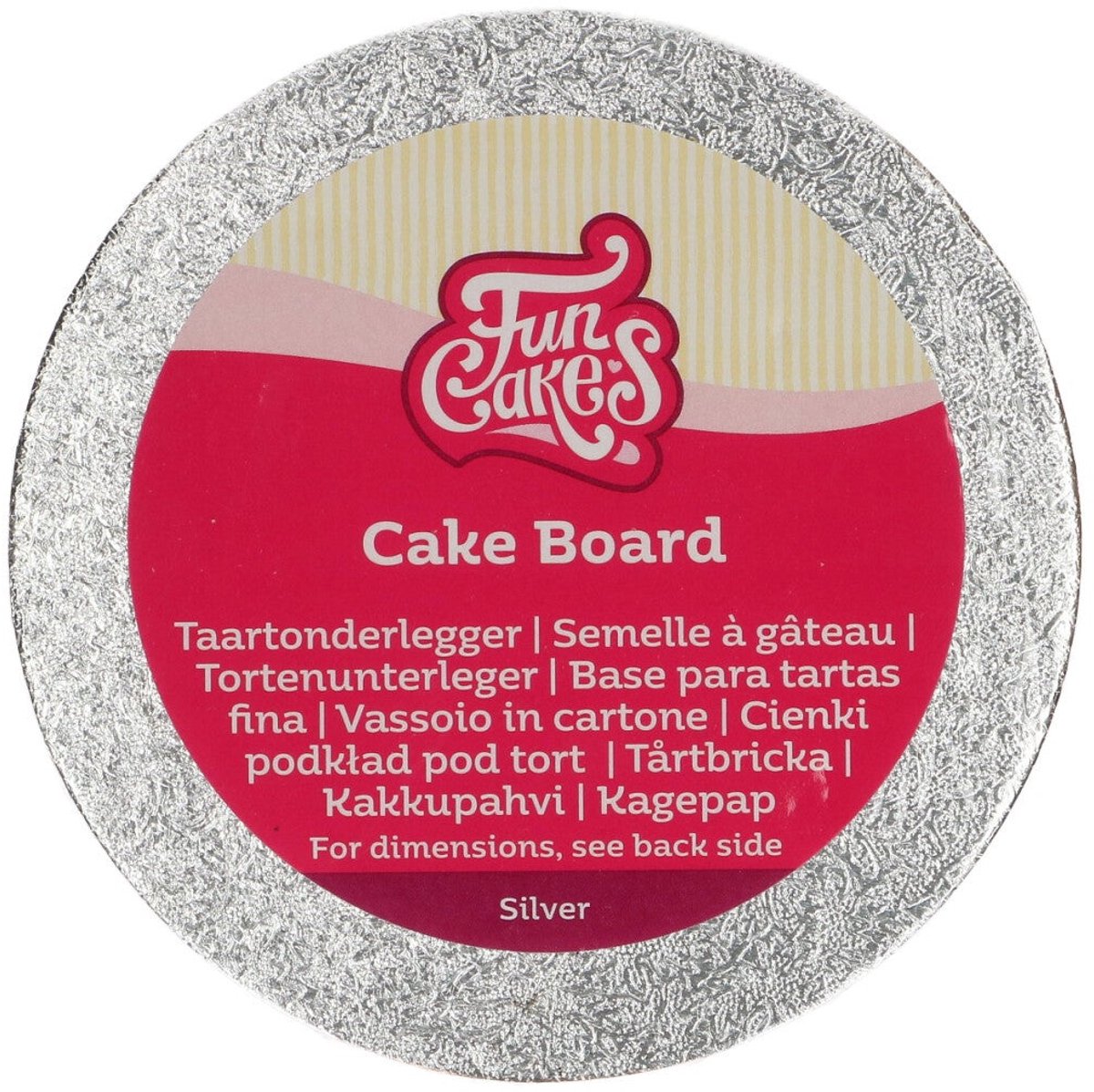 FunCakes Cake Board Rond - Zilver - Ø10 cm - Taartonderlegger - Taartkarton