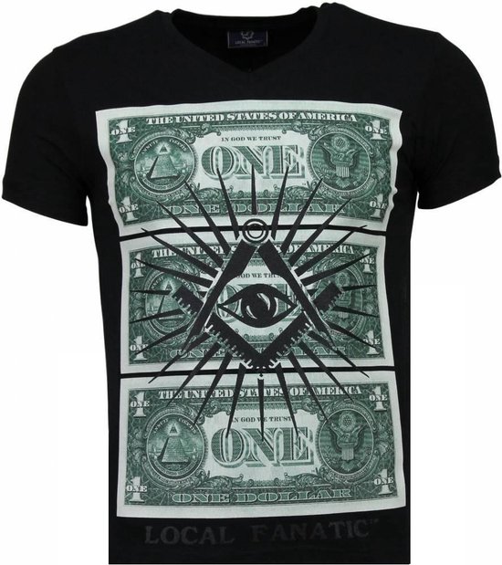 Local Fanatic One Dollar Eye - T-shirt - Black One Dollar Eye - T-shirt - T-shirt homme blanc taille XL