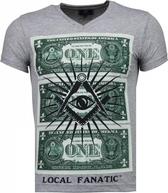 Local Fanatic One Dollar Eye - T-shirt - Gris One Dollar Eye - T-shirt - T-shirt homme blanc Taille L