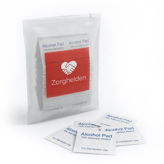 Zorghelden® alcoholdoekjes – 100 stuks – 70% isopropyl alcohol