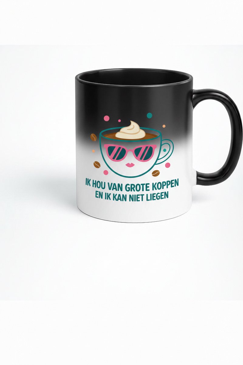Magische Koffiemok - Ik Hou Van Grote Koppen - Warmtegevoelig Design
