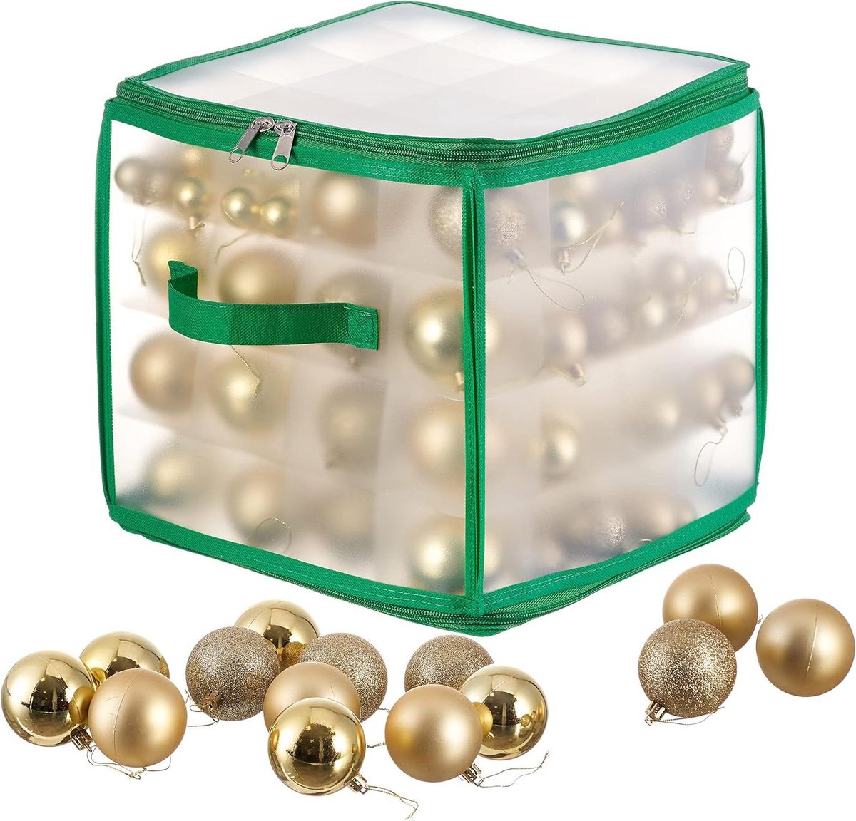 Opbergdoos voor Kerstballen en Decoraties - Ruimte voor 64 Kerstballen - Handig en Stevig ontwerp