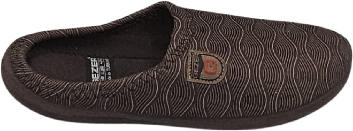 Berussa-Gezer Luxe Man Pantoffels - Man mode- Fluffy Huisschoenen met Comfortabele Zool - Warme Fleece Voering - Antislip- Polar Golvend patroon Bruin 41-45