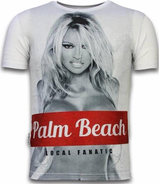 Fanatic local Palm Beach Pamela - T-shirt strass numérique - White Palm Beach Pamela - T-shirt strass numérique - T-shirt homme blanc taille XXL