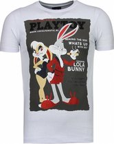 Playtoy Bunny - Rhinestone T-shirt - Wit