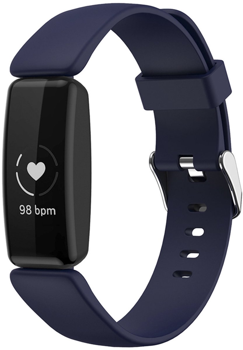 Siliconen bandje - Geschikt voor Fitbit Inspire 2 - Donkerblauw