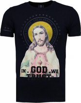 Local Fanatic Jesus - T-shirt strass - Navy Jesus - T-shirt strass - T-shirt homme marine taille L