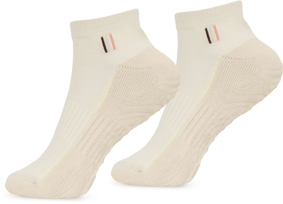 BAHE - Studio Grippy Ankle Socks - Pilates Socks - Antislip Sokken - Grip Socks - Yogasokken - Kleur Coconut