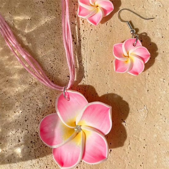Bohemian Bloemen Sieradenset voor Dames - Boho Ketting en Oorbellen, Zomerse Bloemen Sieraden voor Strand en Feest - Paars van Agenlulu — afbeelding 2