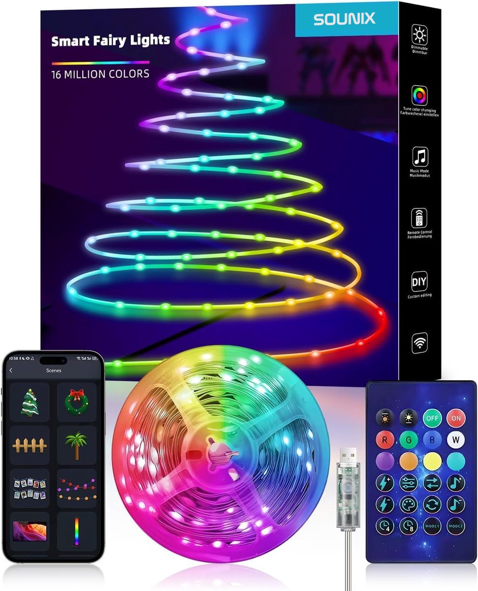 Sounix LED strip 10 meter met app en afstandsbediening