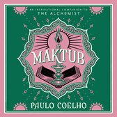 Maktub, een inspirerende metgezel voor De Alchemist, met een kaars op een boek, in groen en roze.