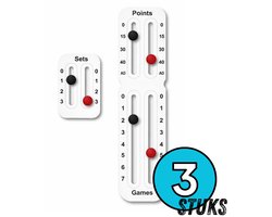 Chipa - Padel Score Teller – Wit – 3 stuks - Racket Scorekeeper – 2-delige Scorehouder voor Padel & Tennis – Scorekeeper Padel en Tennis - Eenvoudig te Bevestigen - Padelaccesoires - Tennisaccesoires - Padelracket - Padel scorebord - Padel scoreband
