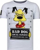 Bad Dog - Rhinestone T-shirt - Wit