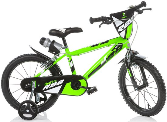 Dino R88 - Kinderfiets 14 Inch - van 3-5 Jaar - met Zijwieltjes - Jongensfiets Groen van Merkloos — afbeelding 4