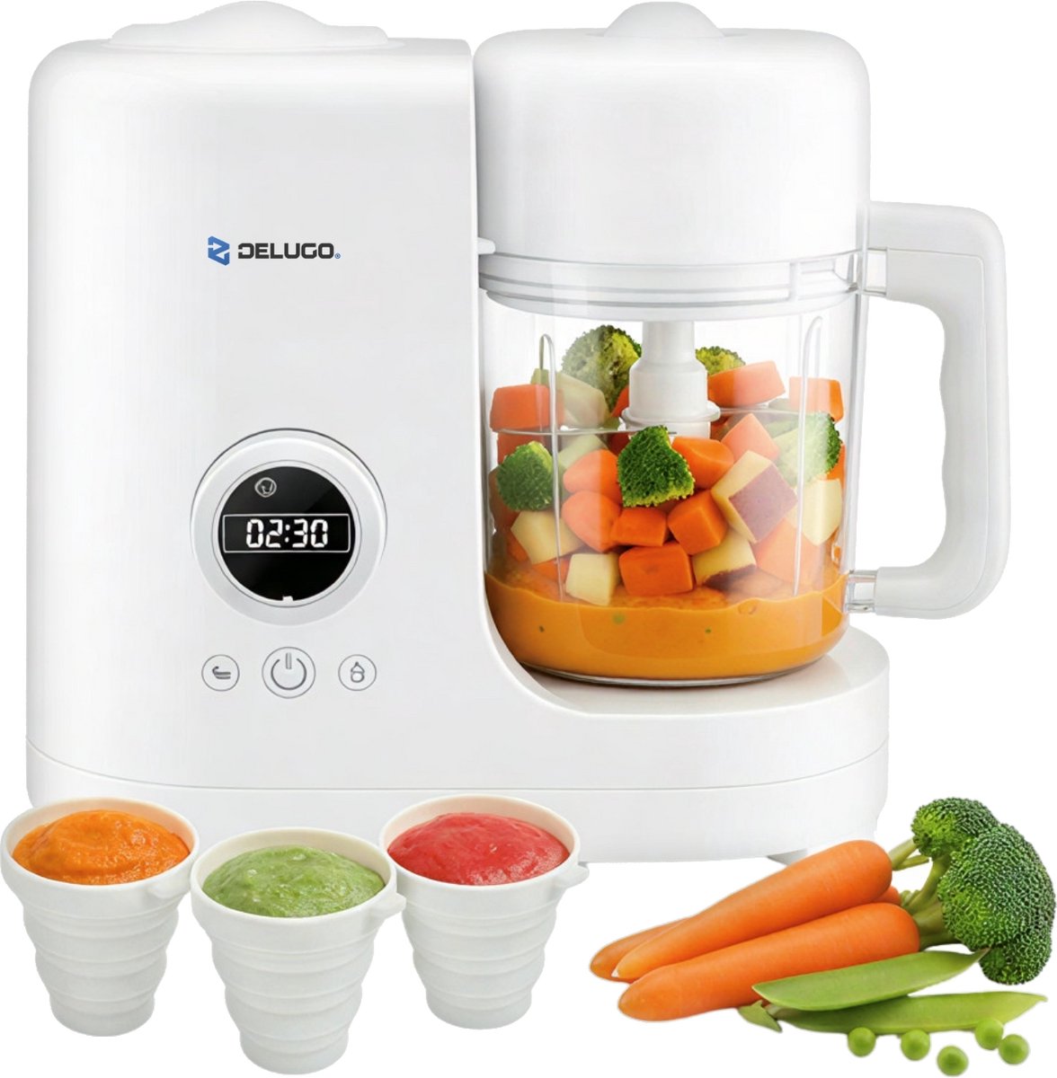 Delugo Baby Blender 5-in-1 met flessenwarmer