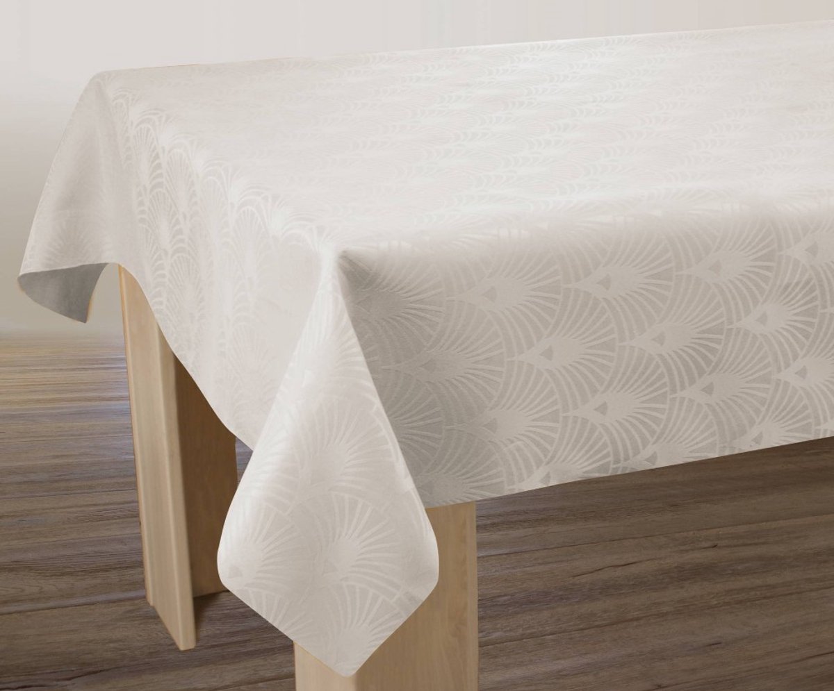 Tafelkleed anti-vlek Damast ecru 240 x 150cm Tafellaken