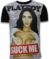 Playtoy Megan - Digital Rhinestone T-shirt - Zwart