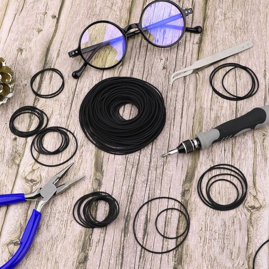Set van 100 Vierkante Rubberen Aandrijf Riemen / Snaren - 40-135 mm - Breedte 1 mm - Reparatie en onderhoud van bandrecorders - Geschikt voor CD en Dvd-Speler, Cassette Recorder, Platenspeler — afbeelding 5