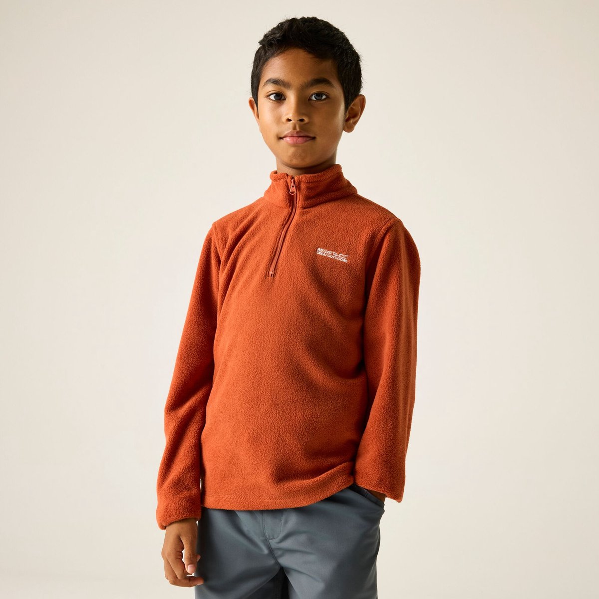 Fleece Kinderen Half-zip Kraag Rood