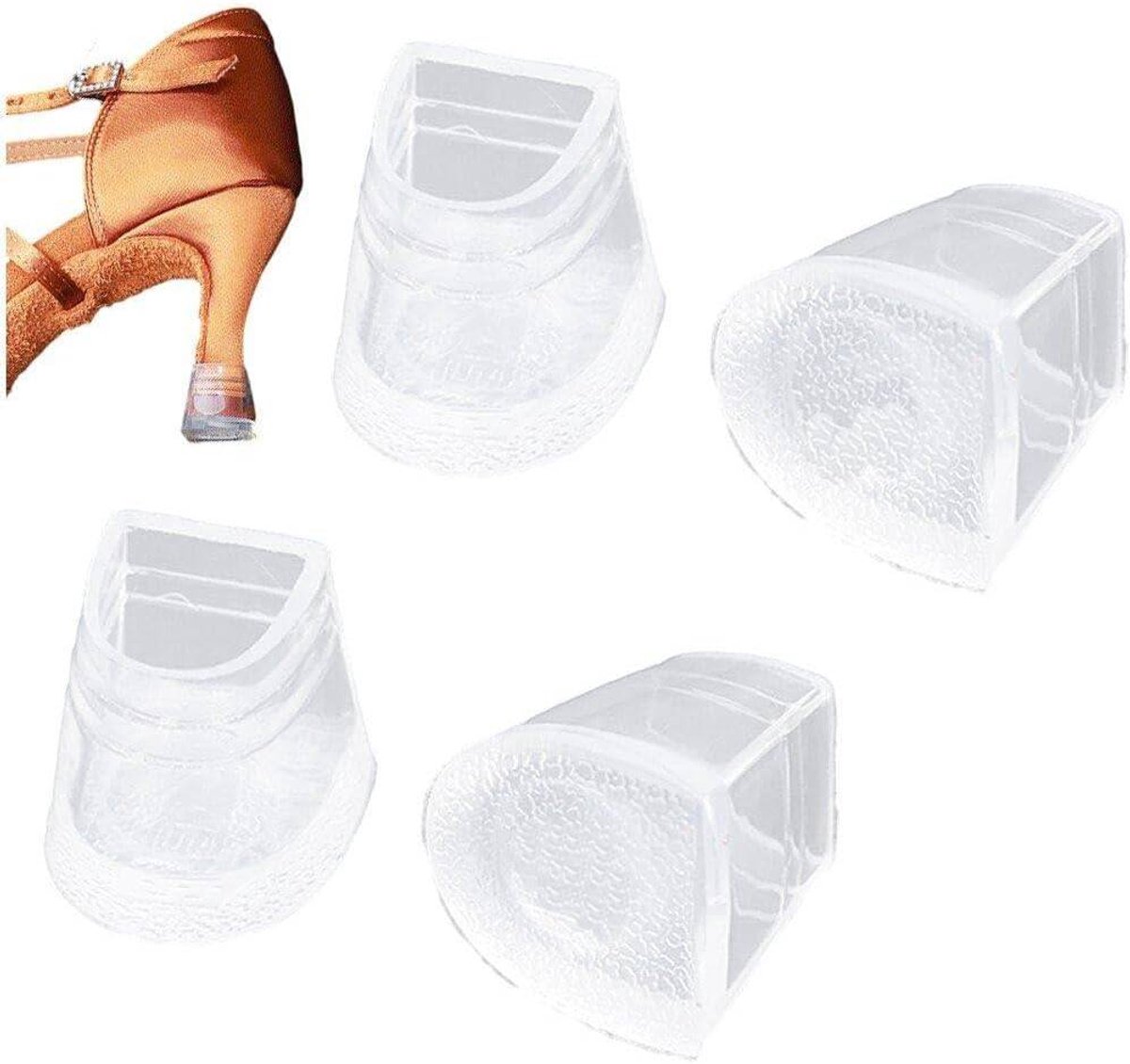Vervangende hakbeschermers voor hoge hakken - Hakbeschermers - Set van 4 - Antislip stilettohakbeschermers - Siliconen hakbeschermers - Schoenverzorgingshoezen - Geluidsarme hakbeschermers