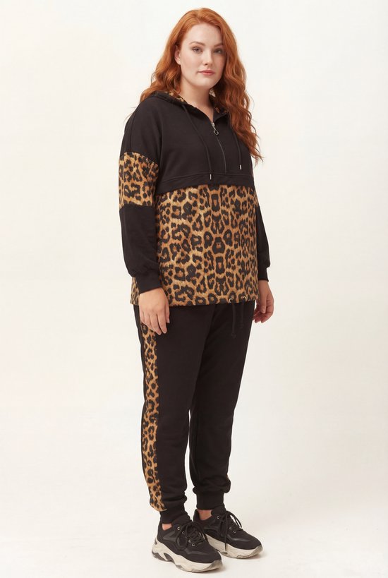 Survêtement Femme Grandes Tailles Accent Léopard XXXL - Survêtement Plus Tailles 3XL