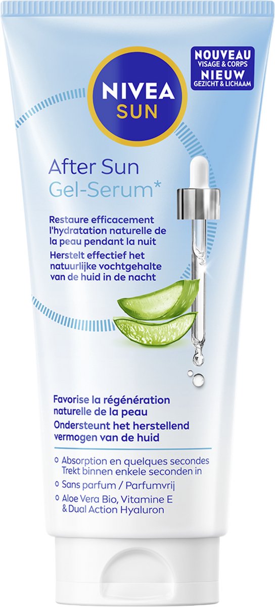 NIVEA SUN After Sun Gel-Serum - Verkoelt en verzacht - Met aloë vera, Hyaluronzuur & Vitamine E - 100ml