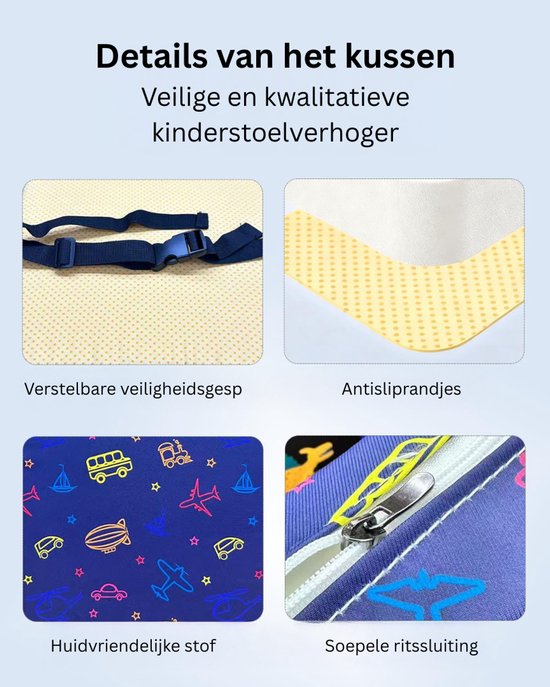 Swiphi® Zitverhogers - Stoelverhoger Auto - Autozitje - Blauw van Merkloos — afbeelding 4