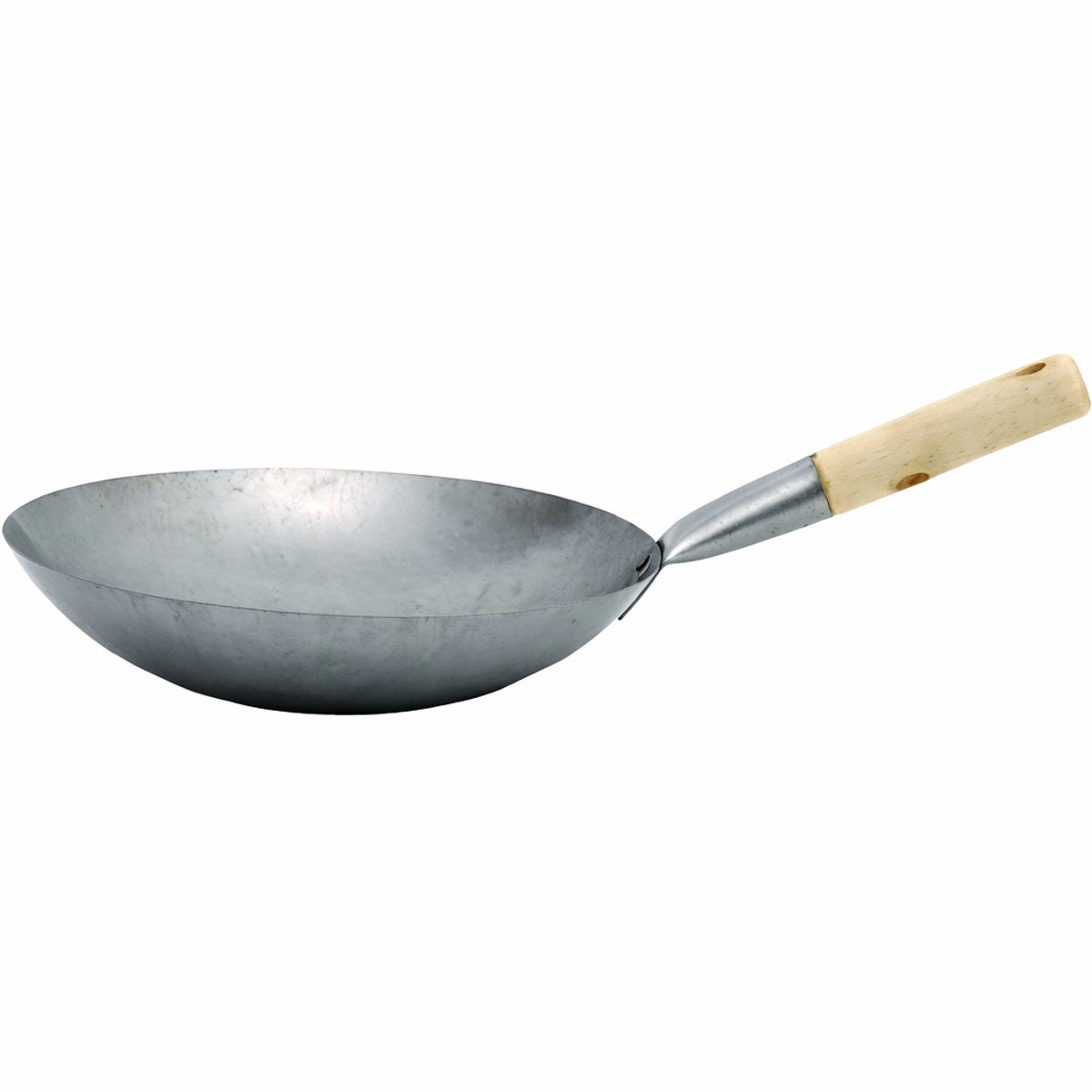 Wok met Platte Bodem 33 cm – Grote Wokpan – Geschikt voor Inductie & Gas – Aziatische Roerbakpan