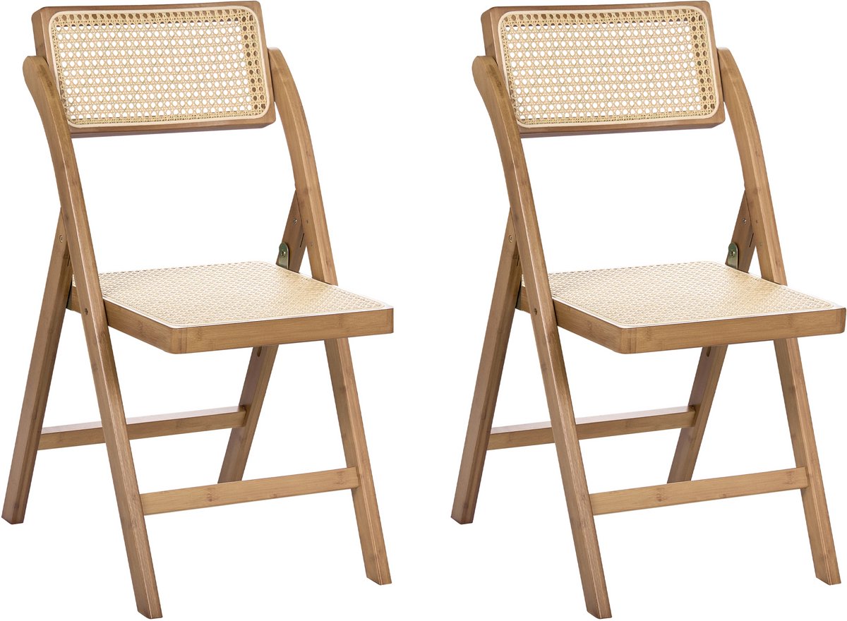 MODANE - Set van 2 eetkamerstoelen - Bruin - Bamboehout