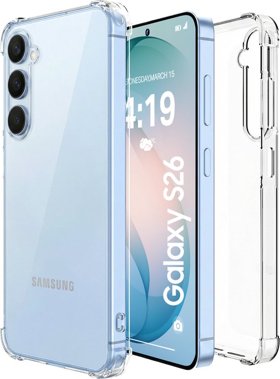 Samsung Galaxy S26 hoesje transparant silicone backcover schokbestendig valbescherming 2m duurzaam