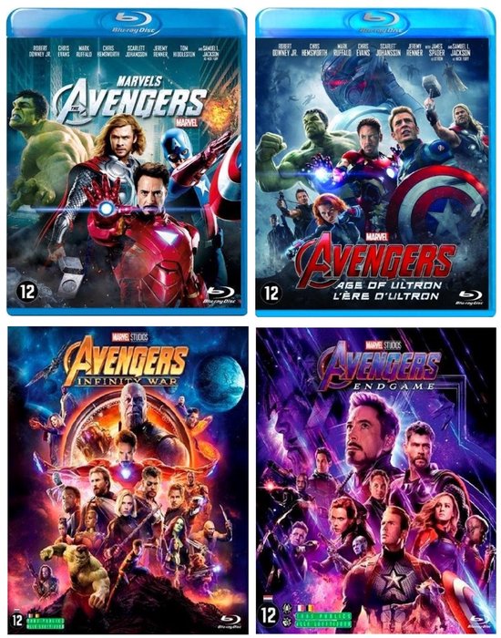 Avengers 4 Blu-Rays: the Avengers - Avengers age of Ultron - Avengers Infinity war - Avengers Endgame