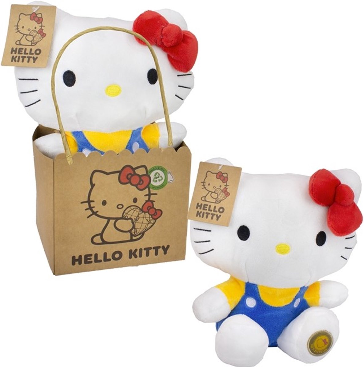 Hello Kitty Classic knuffel 27 cm - in papier giftbag