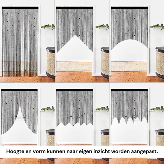 NBAP® Deurgordijn Kralen - Macrame - Zwart — afbeelding 2