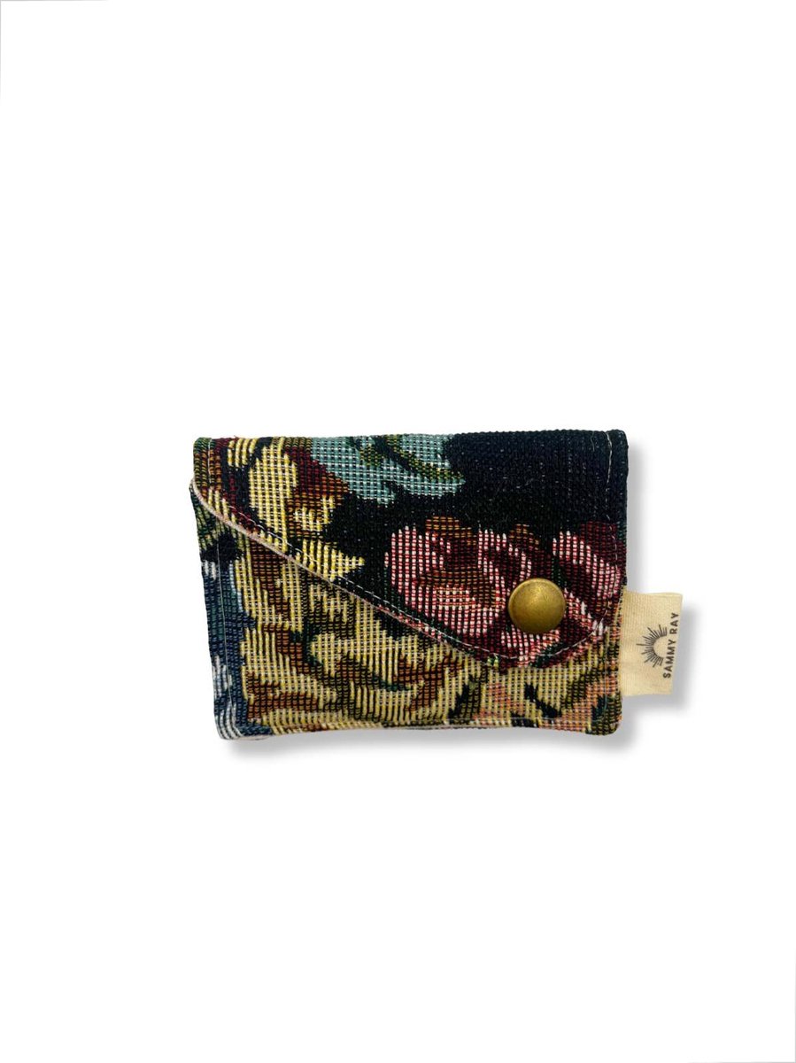 Portemonnee - Vintage bloemen - Mini portemonnee dames - Portefeuille dames - Duurzaam cadeau - Cadeau voor vrouwen verjaardag - Cadeau voor haar - Cadeau voor vriendin - Handmade cadeau