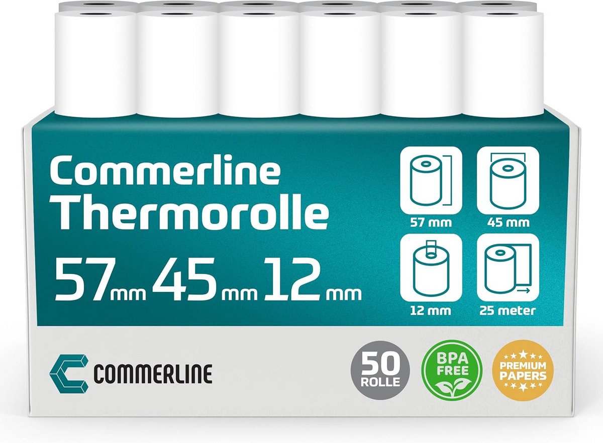 50 Thermorollen Kassabonnen 57mm x 45mm - BPA-Vrij Thermisch Papier