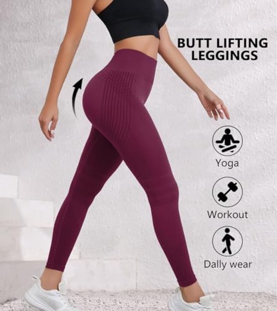 Sportlegging voor dames met hoge taille en vormgevend effect - Naadloze compressiebroek voor training — afbeelding 3