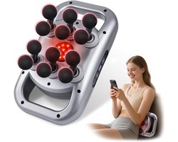 Elektrisch Massagepistool – 12 massagekoppen, stille werking, 9 intensiteitsstanden, HD-scherm, 10-minuten timer, rug, nek en benen